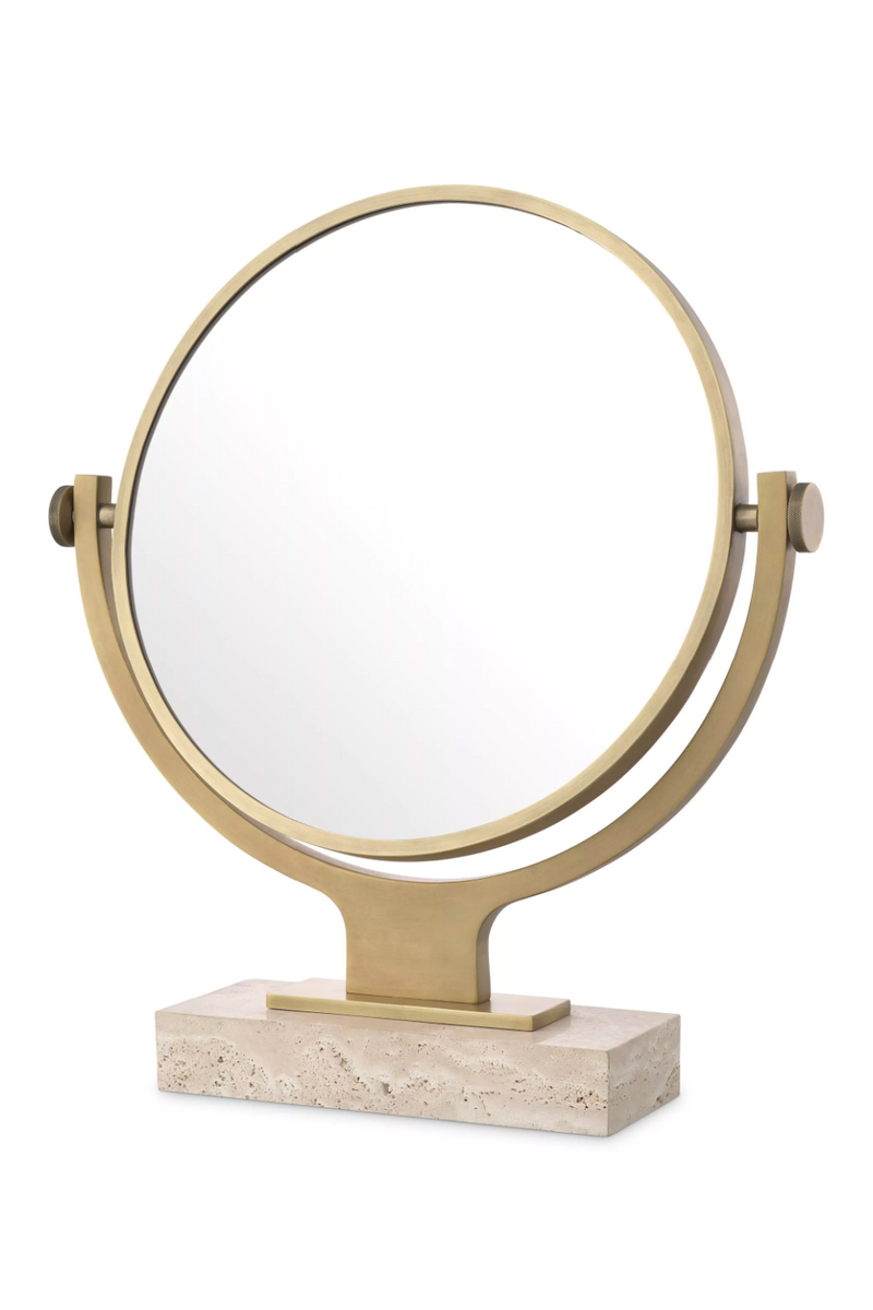 Espejo de Latón y Travertino | Eichholtz Briançon | Oroa.es