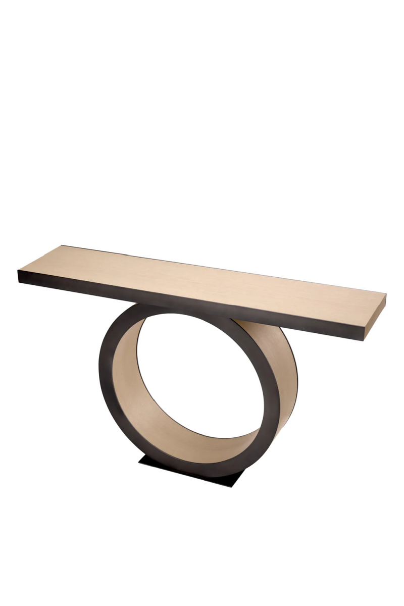 Mesa Consola en Roble Natural y Bronce | Eichholtz Odis | Oroa.es