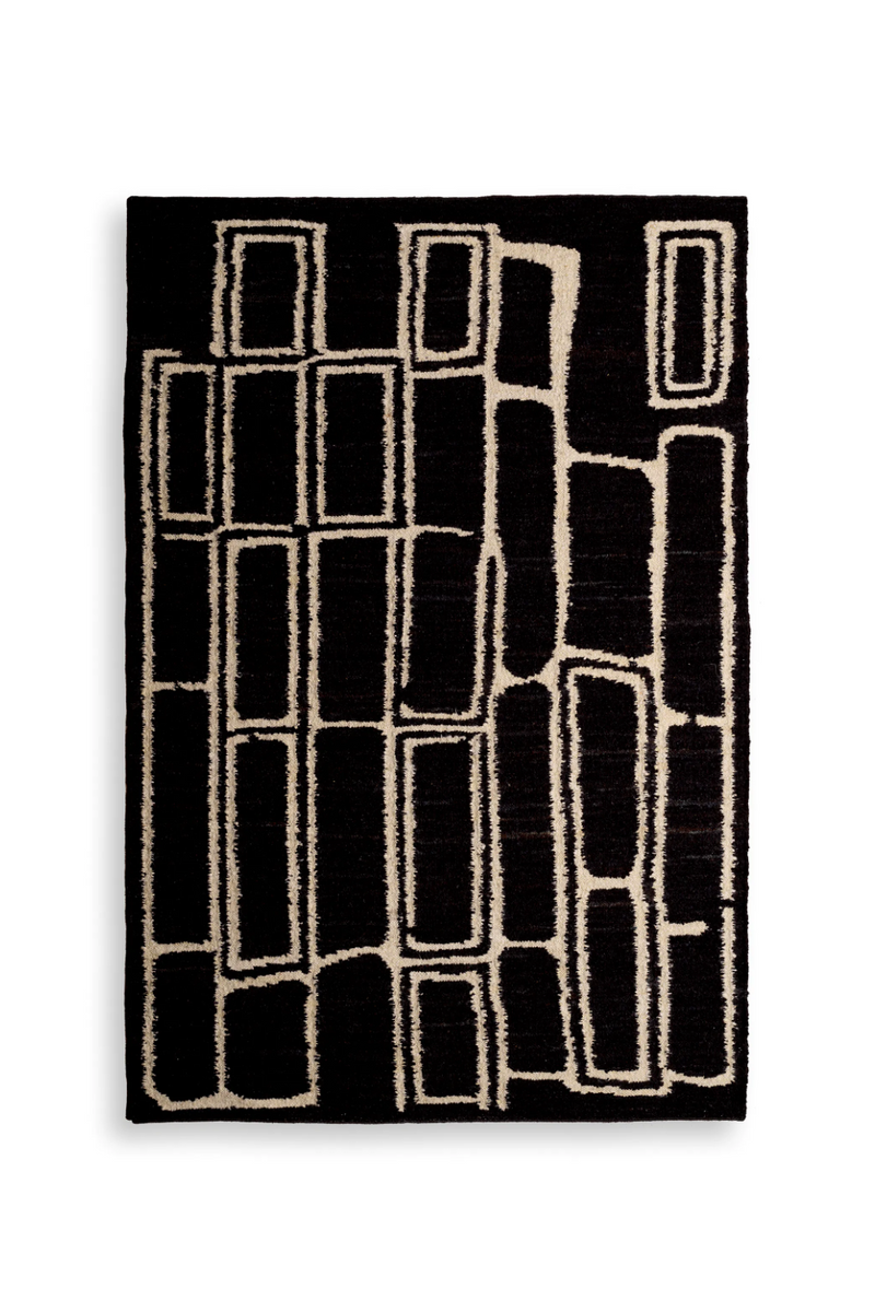 Alfombra Negro-Marfil 100% Lana 200 x 300 cm | Eichholtz Vava | Oroa.es
