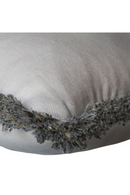 Coussin en lin blanc à franges gris argentées | Andrew Martin Beagle | Oroa.es