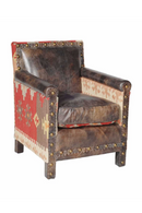 Fauteuil Kilim en cuir brun | Andrew Martin Marlborough | Meubleluxe.fr