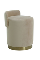 Tabouret rond en velours taupe | Andrew Martin Otis | Meubleluxe.fr