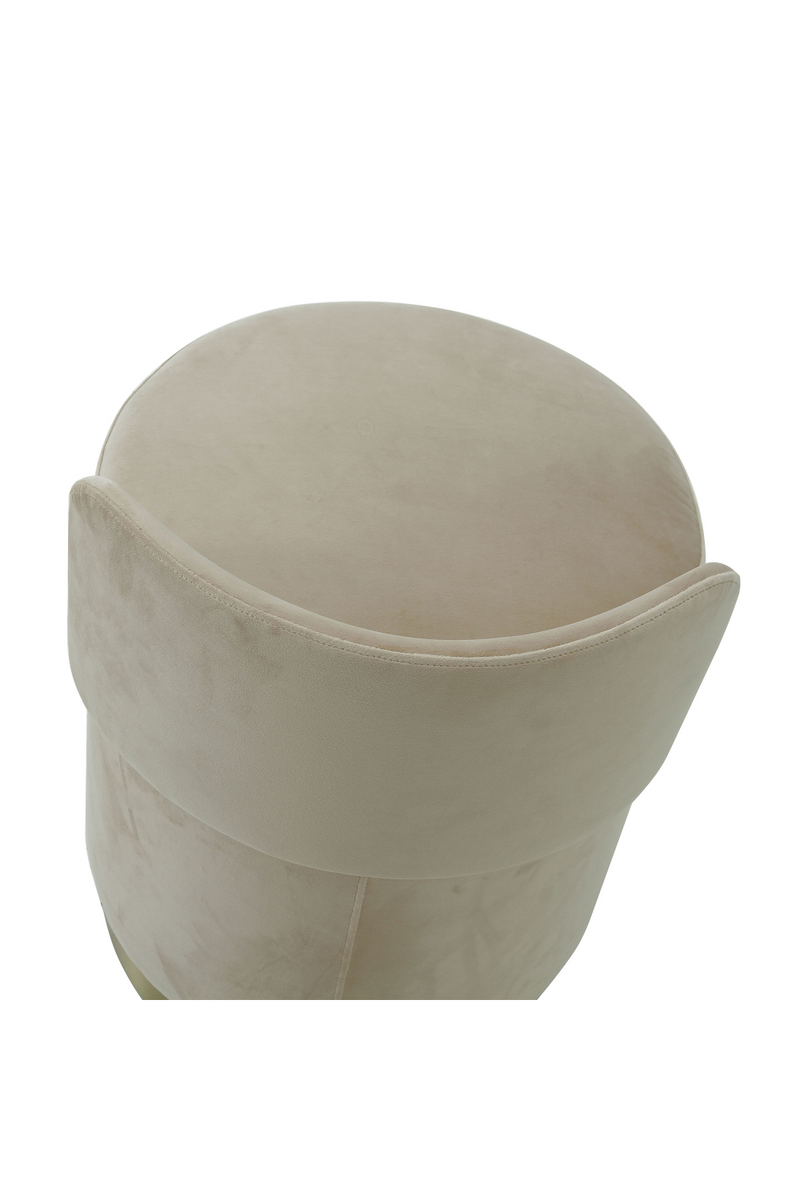 Tabouret rond en velours taupe | Andrew Martin Otis | Meubleluxe.fr+