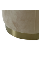 Tabouret rond en velours taupe | Andrew Martin Otis | Meubleluxe.fr