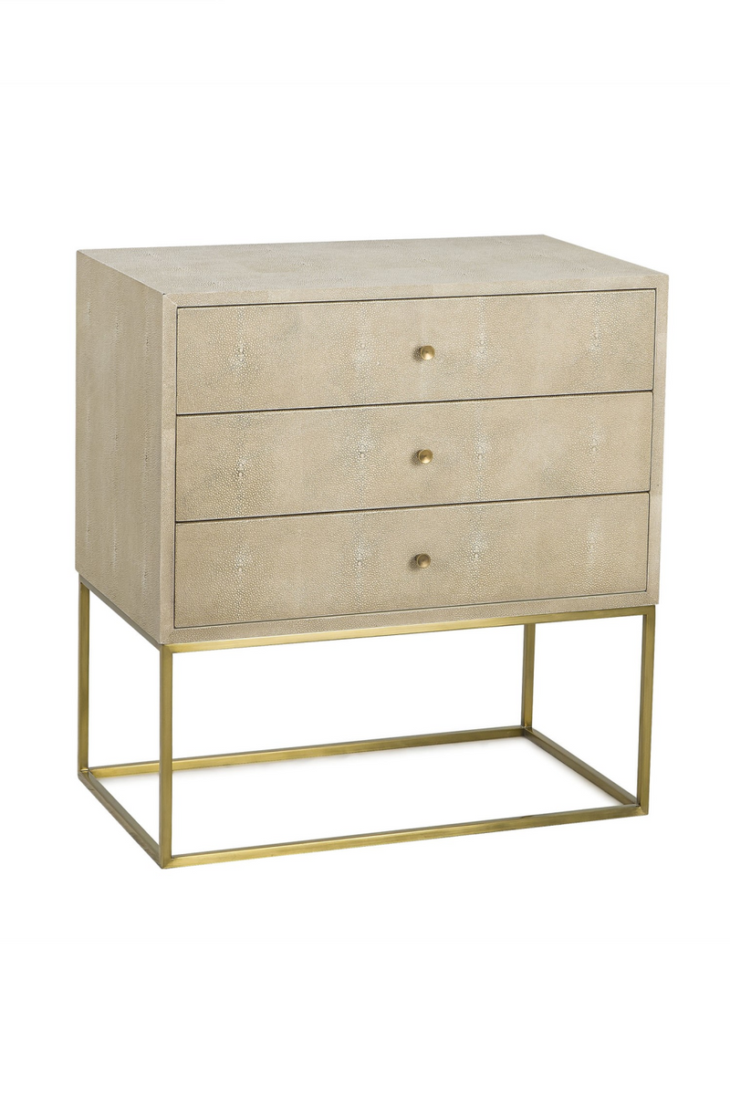 Cream Contemporary Three Drawer Nighstand | Andrew Martin | OROA