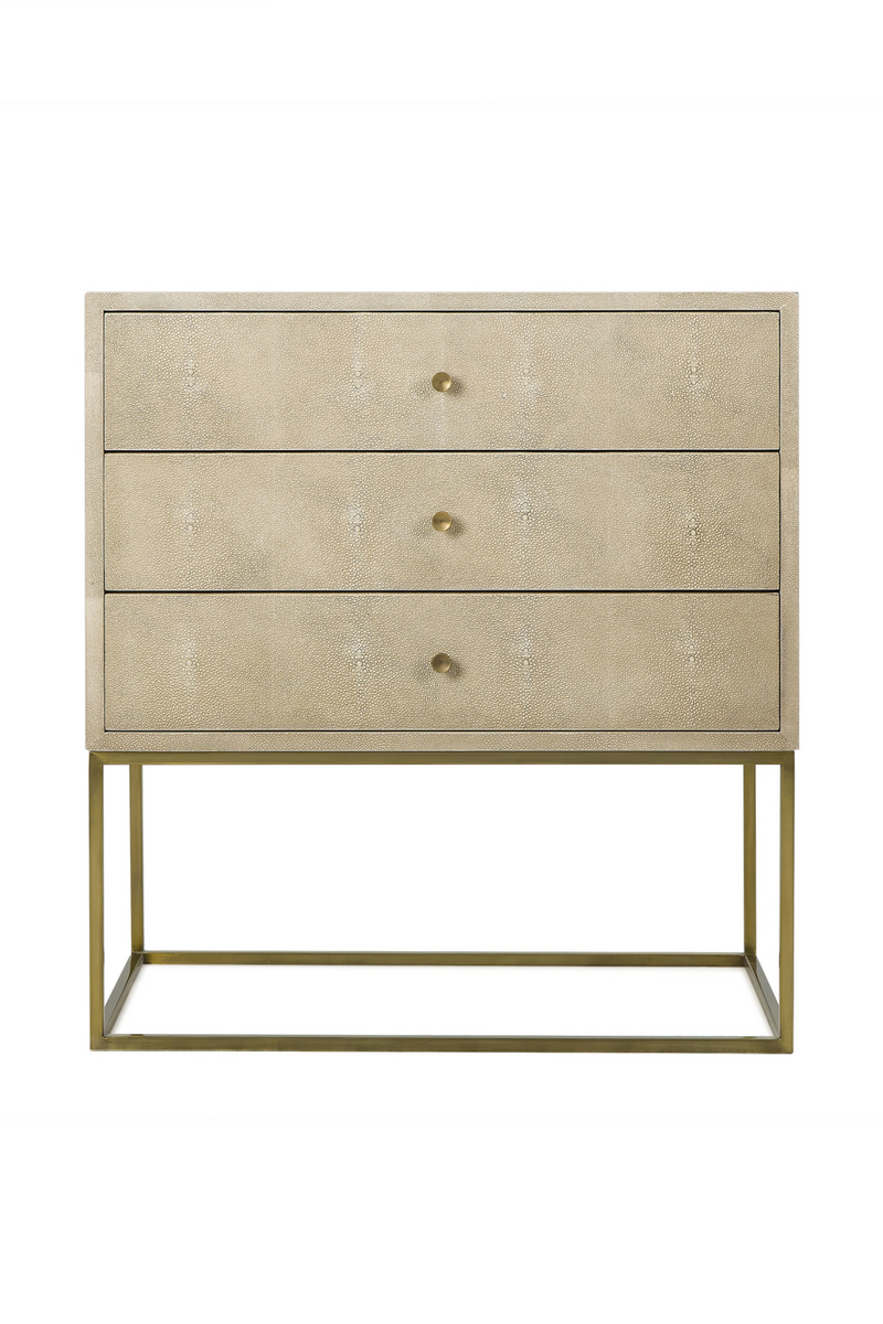 Cream Contemporary Three Drawer Nighstand | Andrew Martin | OROA