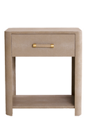 Cream Shagreen Minimalist Bedside Table | Andrew Martin Moby | OROA