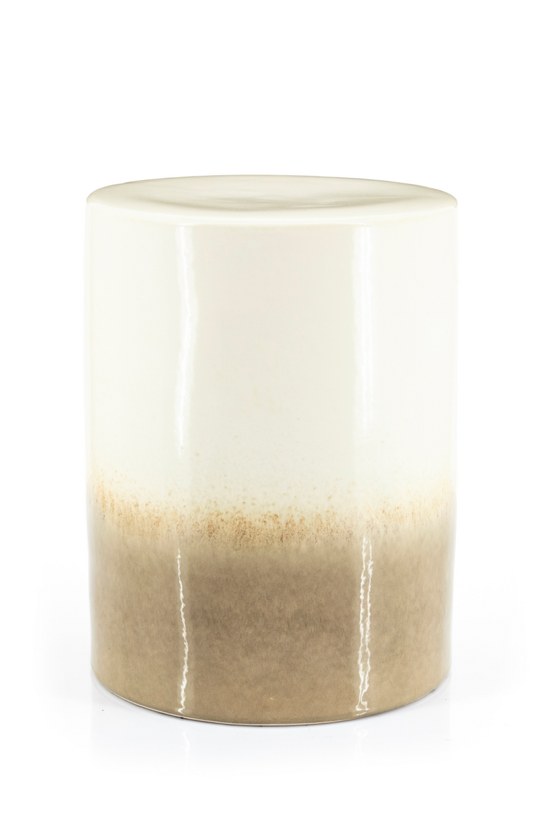 Mesa Auxiliar Esmaltada Taupé y Crema | OROA Home Dainty | Oroa.es