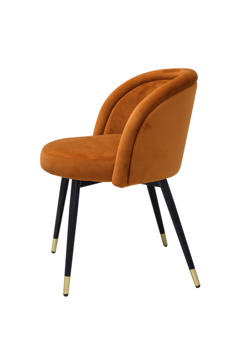 Silla de Comedor de Terciopelo Naranja (Juego de 2) | Eichholtz Chloé | OROA.es