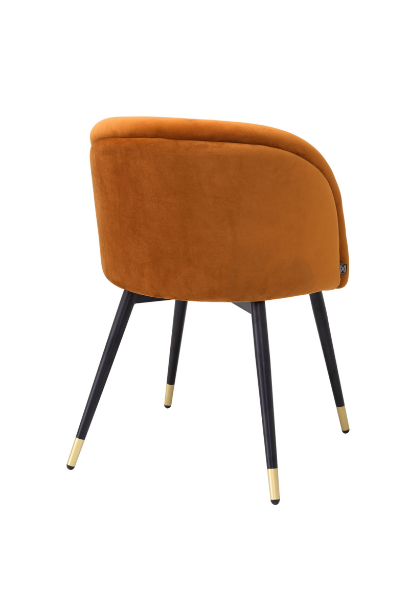 Silla de Comedor de Terciopelo Naranja (Juego de 2) | Eichholtz Chloé | OROA.es