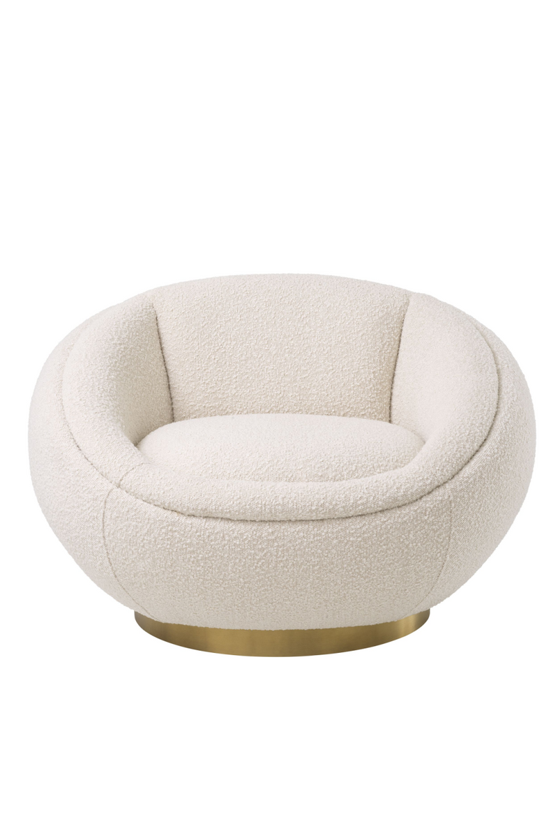 Sillón Giratorio Bouclé Crema | Eichholtz Bollinger | Oroa.es