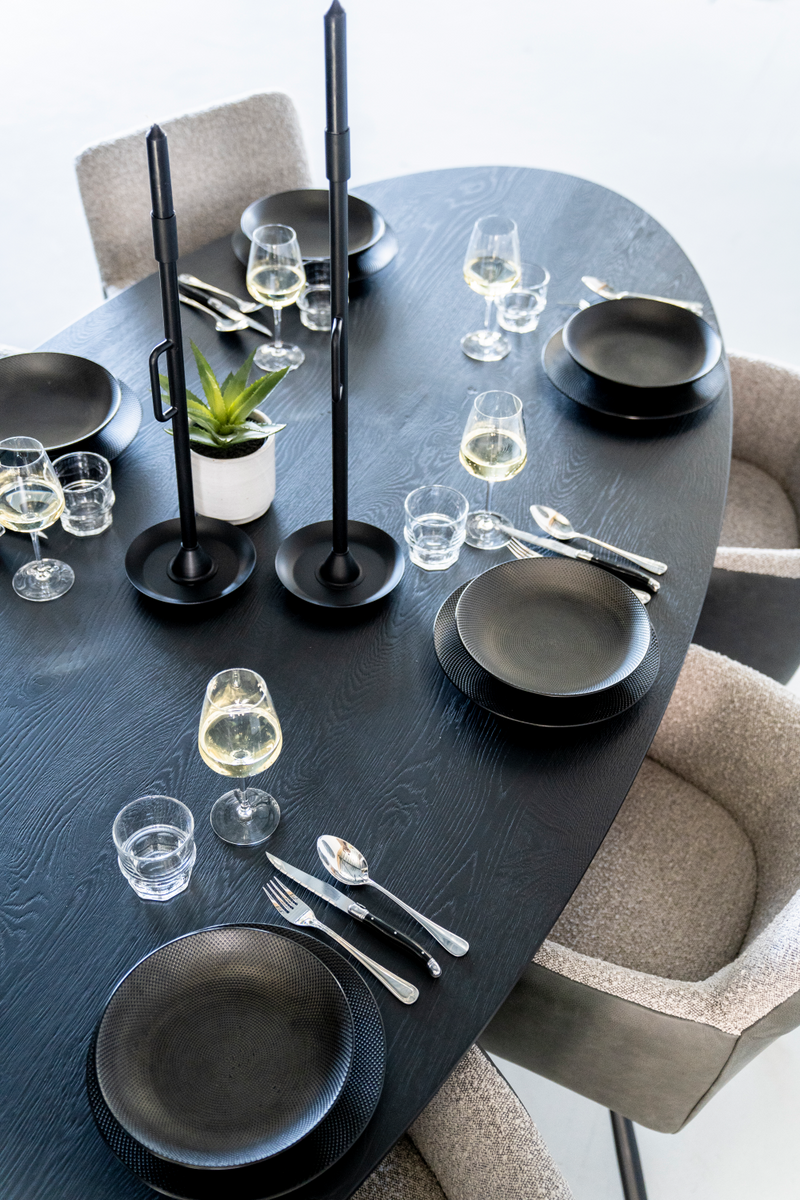 Mesa de Comedor Ovalada de Roble Negro M | OROA Home Siera | Oroa.es