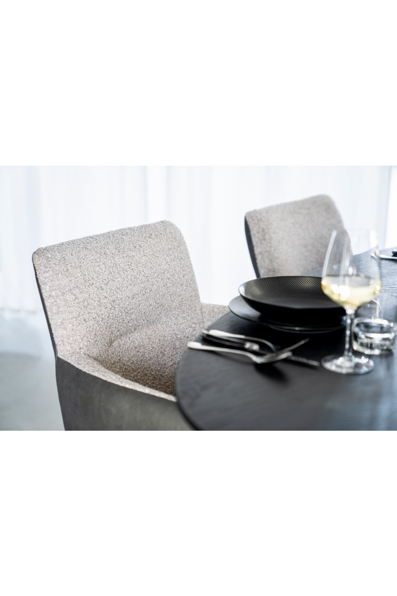 Silla de Comedor Beige Bouclé y Gris | OROA Home Sef | Oroa.es