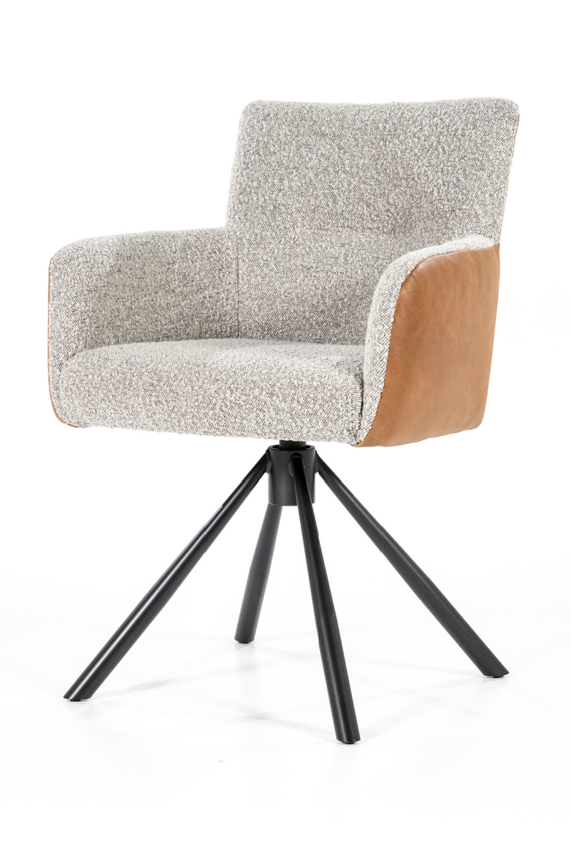 Silla de Comedor Beige Bouclé y Cognac | OROA Home Sef | Oroa.es