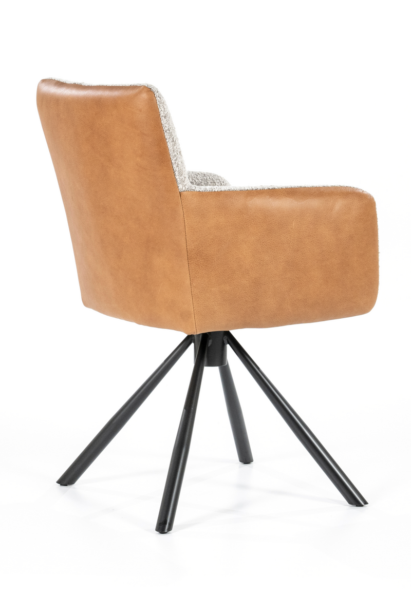 Silla de Comedor Beige Bouclé y Cognac | OROA Home Sef | Oroa.es