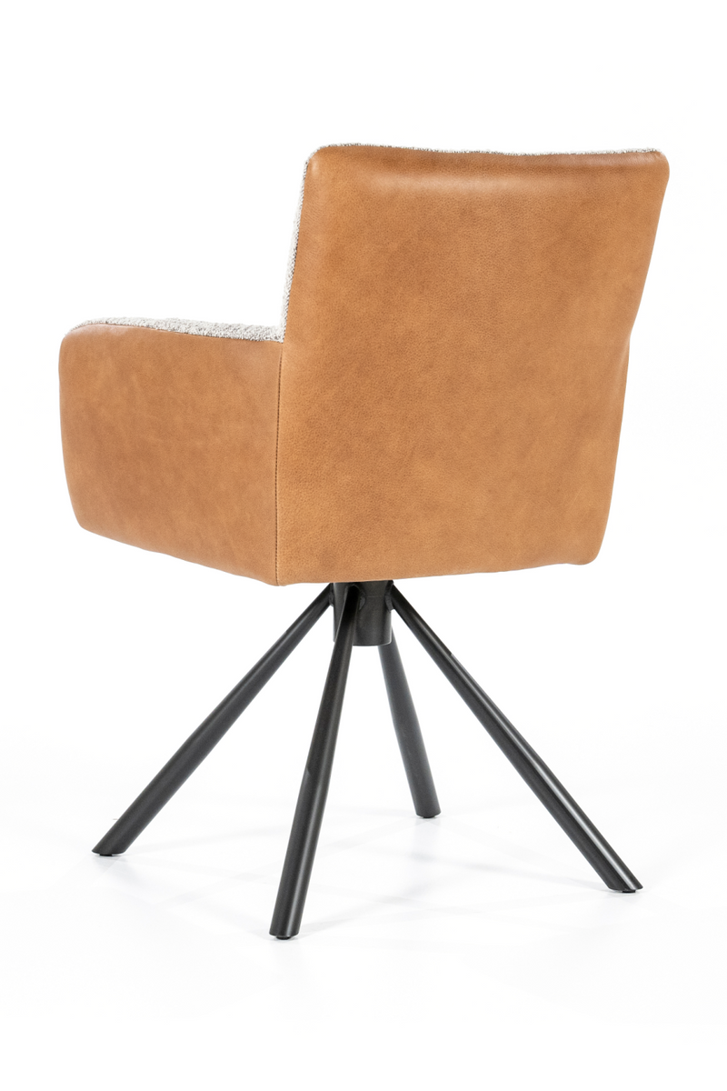 Silla de Comedor Beige Bouclé y Cognac | OROA Home Sef | Oroa.es