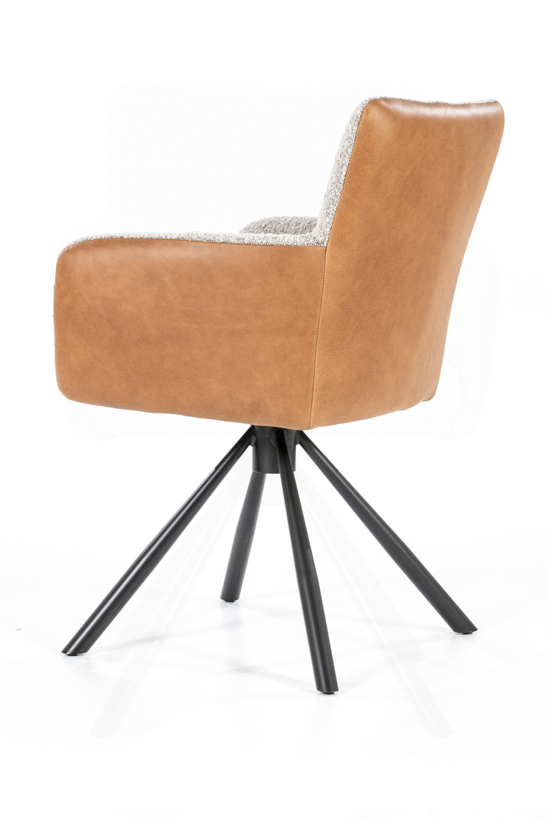 Silla de Comedor Beige Bouclé y Cognac | OROA Home Sef | Oroa.es