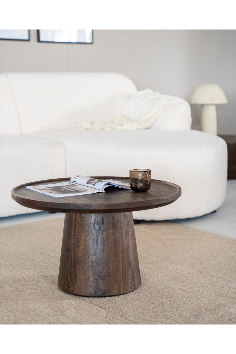 Mesa de Centro con Pedestal de Madera | OROA Home Ron | Oroa.es