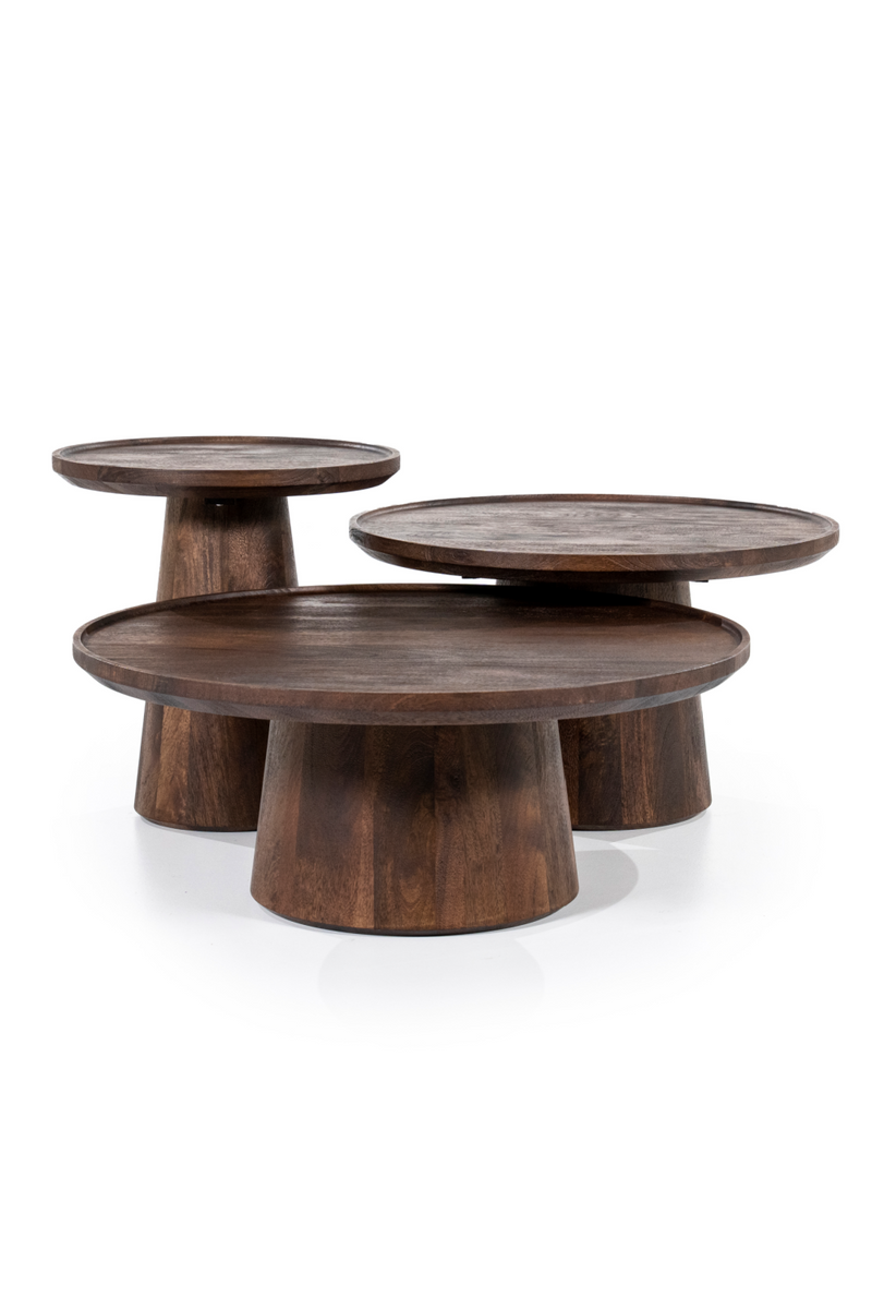 Mesa de Centro con Pedestal de Madera | OROA Home Ron | Oroa.es