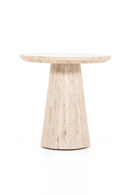 Mesa Auxiliar con Pedestal de Travertino | OROA Home Aime | Oroa.es