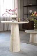Mesa de Comedor con Pedestal de Travertino | OROA Home Aime | Oroa.es